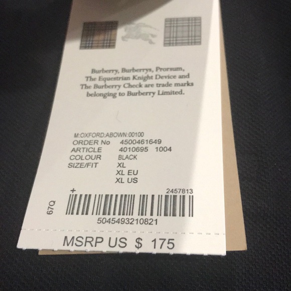 Burberry Oxford Cotton Pique Polo NWT - Picture 5 of 6